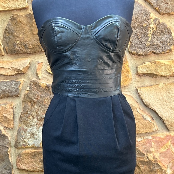 Lucy & Co Dresses & Skirts - Lucy & Co Strapless Faux Leather Top Cocktail Mini Dress - Size M